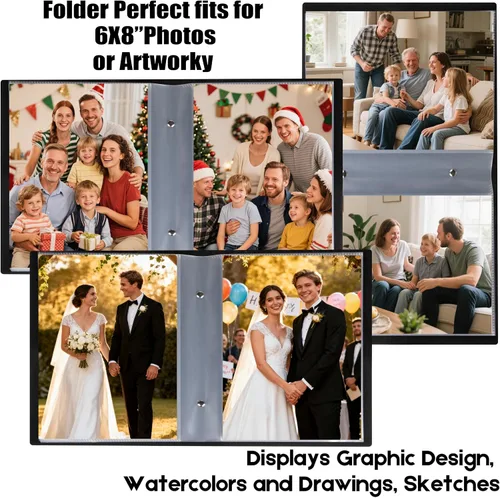 Miniatura 8 de Álbum de fotos de 6 x 8 pulgadas con capacidad para 68 fotos, álbum de fotos de 6 x 8 pulgadas con capacidad para 68 imágenes, cubierta de cuero