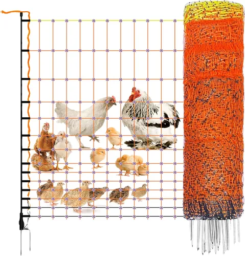 Pet & Livestock HQ Red de Cercado Eléctrico para Aves de Corral de 41 pulgadas x 164 pies, red eléctrica portátil preensamblada para cabras, ovejas,