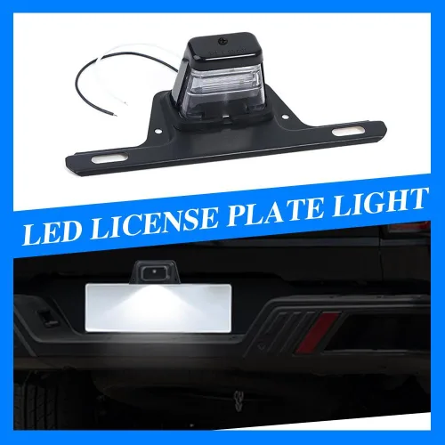 Miniatura 3 de Jsorum - Luz LED negra para matrícula, resistente al agua, 12 V CC, soporte de placa con luz, accesorios de automóvil, lámpara sumergible universal