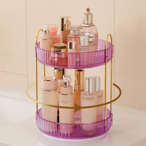 Miniatura 30 de Aveniee Organizador de maquillaje giratorio de 360 grados para tocador, organizadores de baño mejorados para perfume y cuidado de la piel