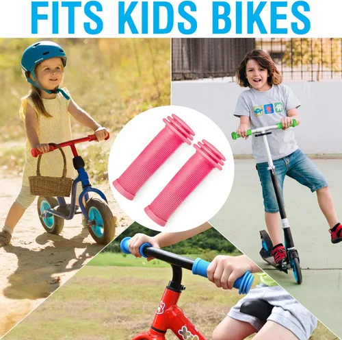 Miniatura 5 de MARQUE Mini empuñaduras para manillar de bicicleta para niños, empuñaduras de bicicleta con patrón de hongo, agarre cómodo para bicicleta infantil