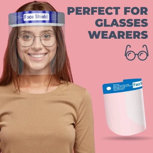 Miniatura 8 de Medical Nation Protector Facial 10 Unidades Protectores Faciales de Plástico Transparente para Mujeres, Hombres y Niños, Antiempañamiento