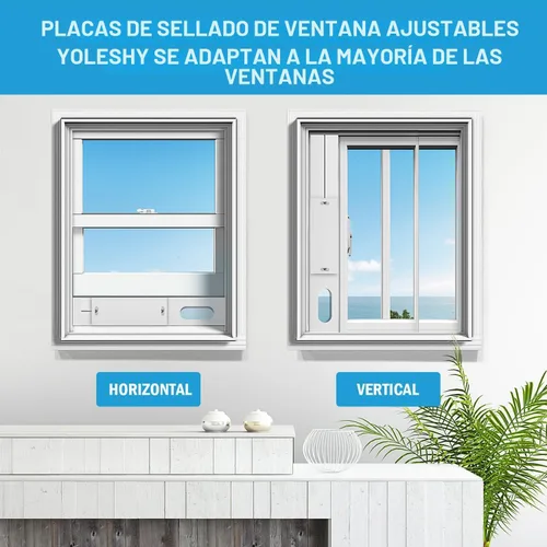 Miniatura 6 de YoleShy Kit de ventana de aire acondicionado portátil con acoplador, sello de ventana ajustable para unidad de CA, kit de ventilación de CA