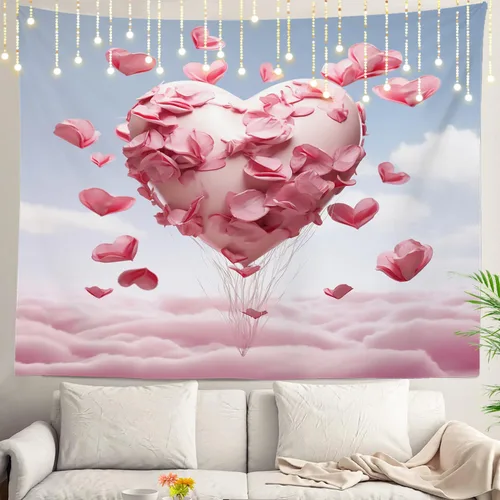 Miniatura 33 de Shrahala Tapiz de pared con paisaje de lago de otoño, bosque amarillo, para colgar en la pared, tapiz grande, decoración de fibra de poliéster