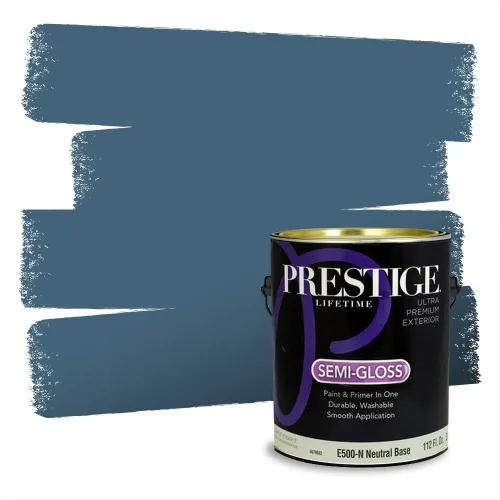 Miniatura 109 de Pintura Exterior + imprimación PRESTIGE, todo-en-uno, 1 galón, acabado mate, color comparable al Valspar* Royal Gray* VS151-Gris real