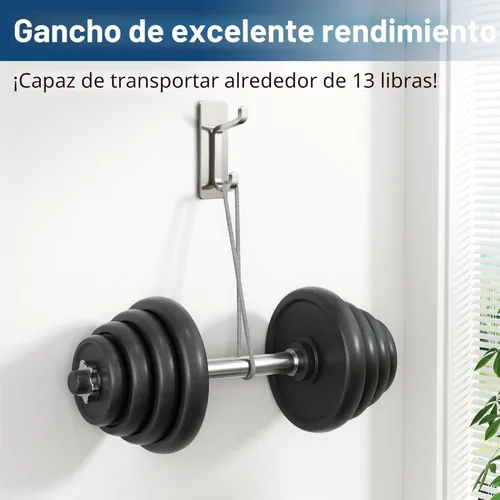 Miniatura 3 de pickpiff Ganchos de pared para abrigo y toalla: 13LB fuerte adhesivo para colgar puerta, níquel cepillado