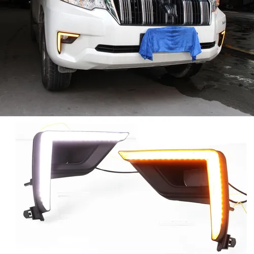 Miniatura 7 de Para Land Cruiser Prado 2018-2021 Luz de señal LED DRL Trun Blanco Ámbar US