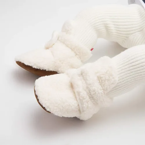 Miniatura 3 de Oamico Botines de algodón para recién nacido, suela suave, para invierno, cálidos, para niños pequeños, acogedores, de forro polar, zapatos de casa