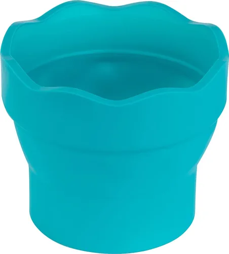 Miniatura 7 de Faber-Castell Clic & Go - Taza de agua de pintura portátil con soporte para cepillo, turquesa, limpiador de pinceles de pintura plegable, taza