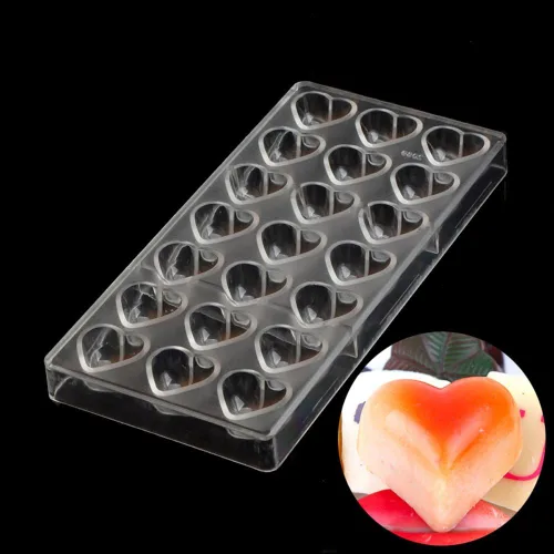 Miniatura 5 de Grainrain molde de chocolate de policarbonato, molde de barra de chocolate de policarbonato en forma de corazón, regalo para el día de San Valentín 1
