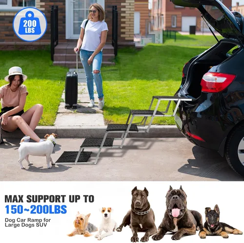 Miniatura 7 de Escaleras para perros para autos, escalones plegables para perros grandes, escaleras portátiles para mascotas para autos, camiones, SUV, rampa