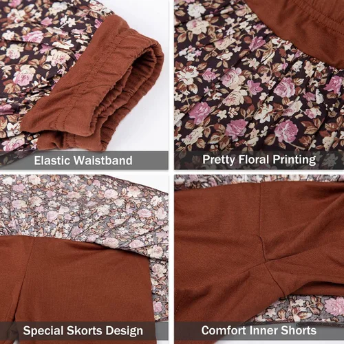 Miniatura 31 de LittleSpring Conjunto de verano para niñas con camiseta sin mangas y pantalones cortos florales