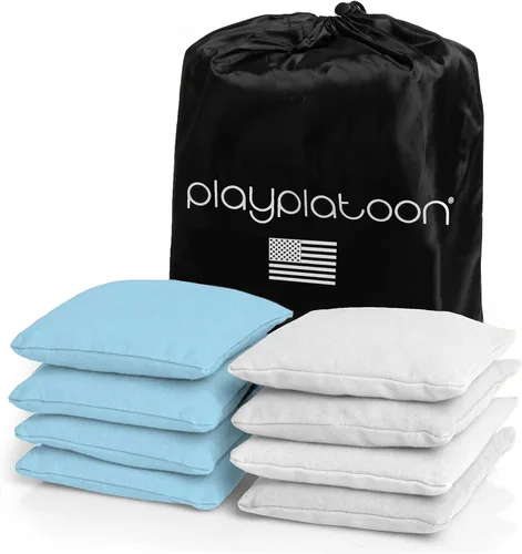 Miniatura 34 de Bolsas de cornhole de tela de pato resistentes a la intemperie premium de Play Platoon - Juego de 8 bolsas de frijoles para juego de Corn Hole