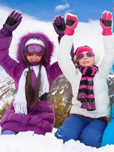 Miniatura 2 de Newcotte 2 pares de guantes de nieve de invierno para niños, guantes de esquí cálidos, guantes de esquí para niños, snowboard y nieve, guantes