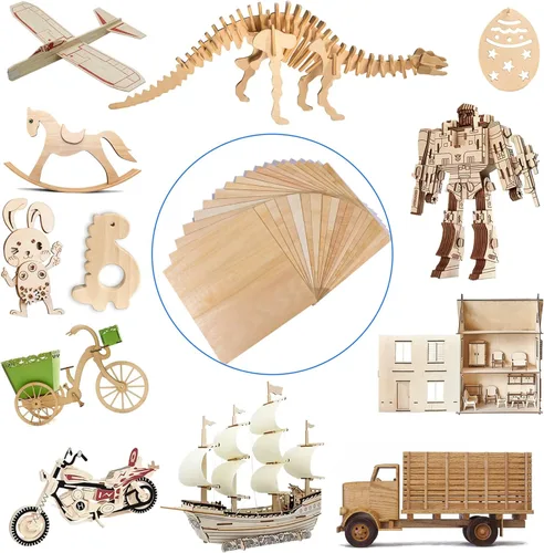 Miniatura 5 de Paquete de 18 hojas de tilo de 12 x 12 x 1/8 pulgadas para manualidades, tablero de madera de tilo sin terminar, perfecto para adornos y modelos