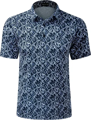 Miniatura 63 de TAPULCO Camisetas tipo polo de secado rápido para hombre, diseño de camuflaje, atléticas, ligeras, transpirables, casuales, para golf