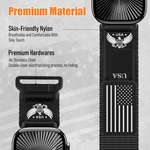 Miniatura 3 de Correa de nylon resistente para Apple Watch para hombres y mujeres de 42 mm, 41 mm, 40 mm, 38 mm, correas de iWatch para hombre, correa deportiva