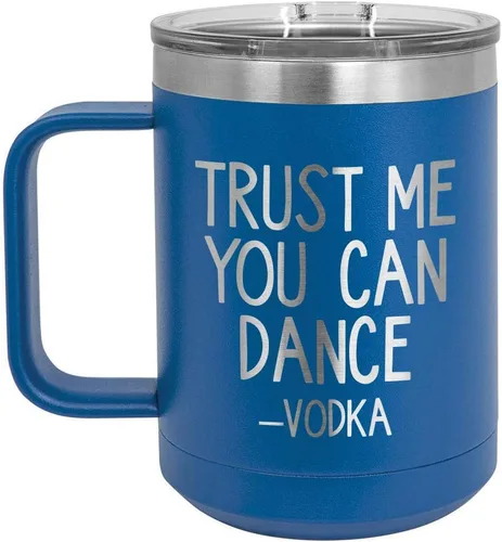 Miniatura 7 de Confíe en que puedes bailar - Taza de café negra de 15 oz con tapa superior deslizante Taza de café de viaje aislada Ideas de regalo