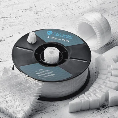 Miniatura 7 de SainSmart filamento de TPU 87A 1.75mm filamento flexible de TPU para impresora 3D, carrete de 1kg, natural