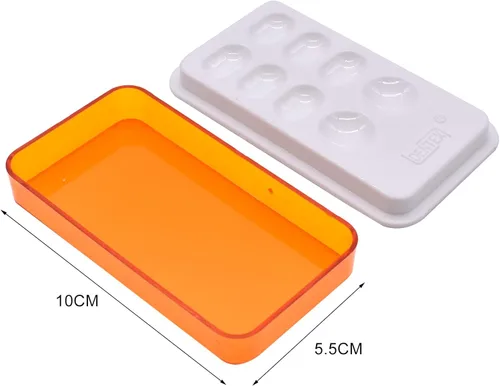 Miniatura 4 de Paleta dental de 1 pieza con cubierta, paleta de resina dental de 8 ranuras, caja de sombreado de resina para mezclar colocación de resina,