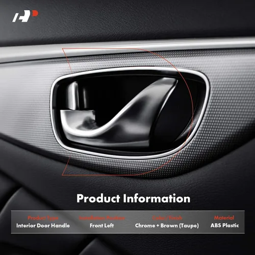 Miniatura 2 de A-Premium Manija de puerta interior delantera izquierda del lado del conductor con orificio de bloqueo compatible con Honda Civic 2001 2002 2003