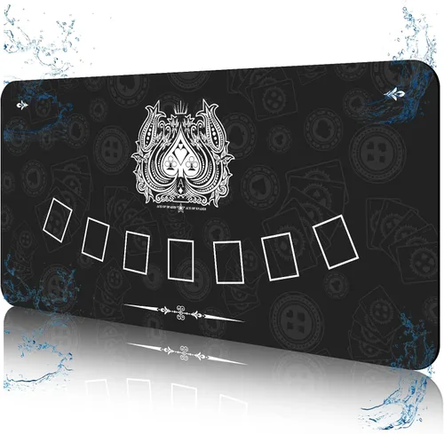 Miniatura 13 de Impermeable 70 '' x 35 '' Alfombra de póquer profesional, 8 jugadores de goma portátil Texas Hold'em Poker mesa diseño superior con bolsa de 70 X 35