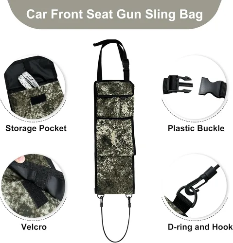 Miniatura 2 de mydays - Soporte organizador de pistolas para parte trasera de asiento frontal de vehículo; para rifles de caza / escopetas (color camuflaje)