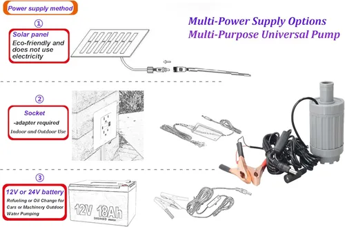 Miniatura 3 de Bomba sumergible de 500 GPH, bomba de agua solar, bomba de agua ultra silenciosa con cable de alimentación de 13 pies para acuario, estanque
