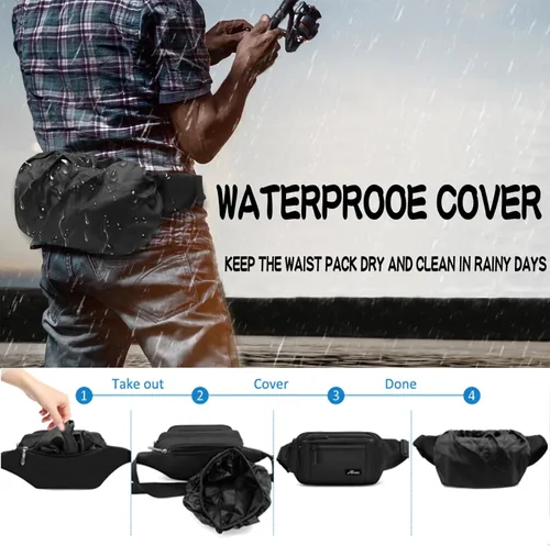 Miniatura 5 de Riñonera Bolsa de Cintura Riñonera para Hombres y Mujeres Bolsa de Cadera con Correa Ajustable para Exteriores Entrenamiento Viajes Casual Correr