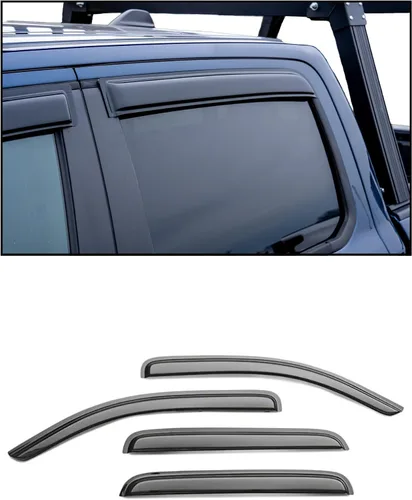 Black Horse Off Road BHOR - Protectores de lluvia y deflectores de viento compatibles con Nissan Titan XD Crew Cab 2016-2023 | Nissan Titan Crew Cab