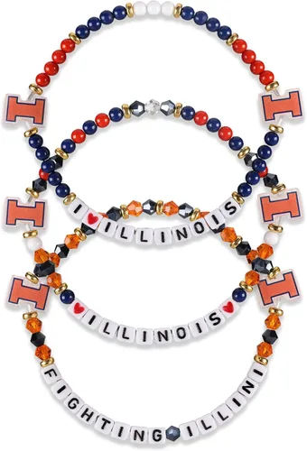 Miniatura 35 de FOCO NCAA unisex-adulto Paquete de 3 Pulseras de la Amistad con Cuentas con Logotipo de Equipo Universitario de la NCAA Oficialmente Licenciadas