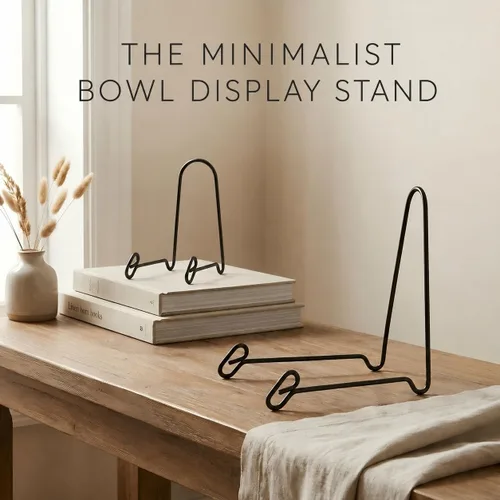 Miniatura 7 de Artliving Paquete de 2 soportes de exhibición de caballete de hierro para exhibir cuencos medianos profundos, platos y platos profundos