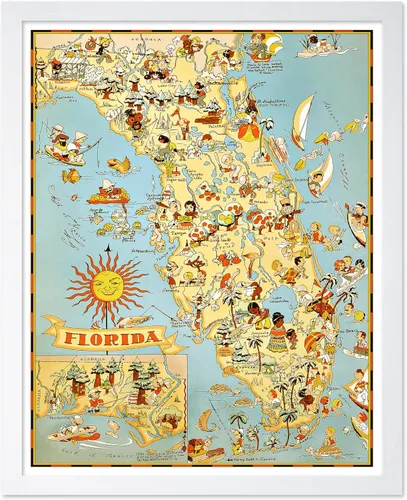 Miniatura 25 de Poster Master Póster retro de viaje con mapa monumental vintage de Florencia, arte italiano, gran regalo para hombres, mujeres, amantes