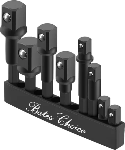 Miniatura 19 de Juego de adaptadores de enchufe de impacto Bates, 3 piezas, 1/4", 3/8" y 1/2", con soporte