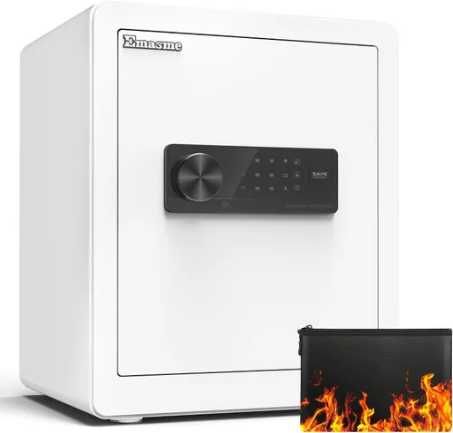 Miniatura 8 de Caja de seguridad pequeña, caja de seguridad para el hogar para dinero, efectivo y documentos con bolsa ignífuga e impermeable, pequeñas cajas