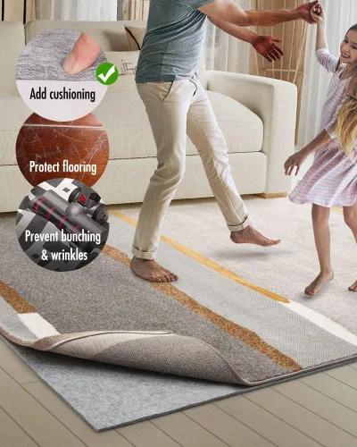 Miniatura 2 de Resare - Almohadilla antideslizante para alfombras de 2 x 4 pies 1/4" de fieltro extra grueso para alfombras de área y pisos de madera, almohadilla
