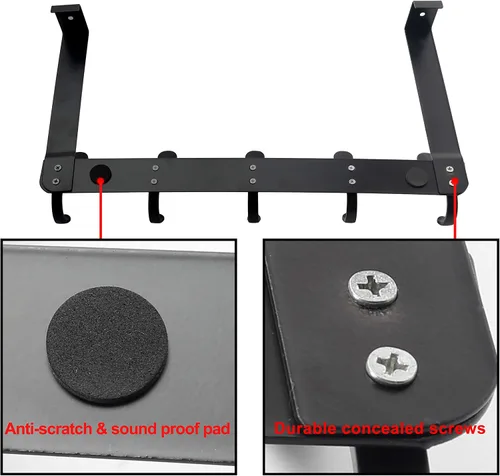 Miniatura 5 de SKOLOO Gancho para colgar sobre la puerta, ganchos para colgar ropa, toallas, abrigos, sombreros, gancho para toallas sobre la puerta, color negro