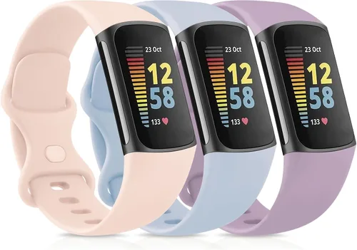 Miniatura 8 de Paquete de 3 bandas deportivas compatibles con Fitbit Charge 6/5, correas clásicas de repuesto suaves para Fitbit Charge 6/5 Advanced Fitness &
