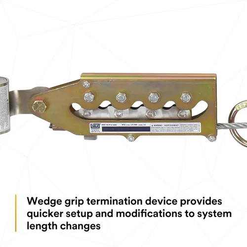 Miniatura 9 de 3M DBI-SALA Sayfline 7602090 Sistema de línea de vida horizontal, cable de 90 pies con terminación Wedgegrip, tensor de tensor, absorbente