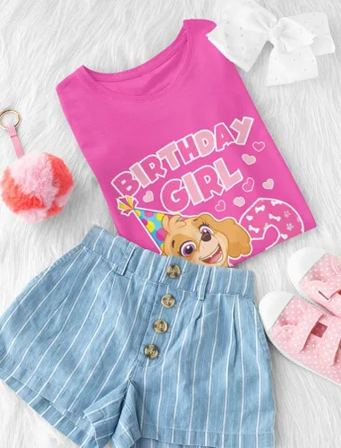 Miniatura 5 de Camiseta de cumpleaños para niña de Paw Patrol Skye de tercer cumpleaños para niños pequeños