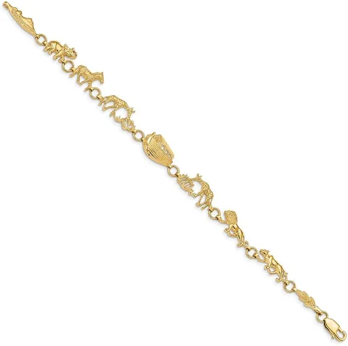 Miniatura 2 de Pulsera de 14 quilates pulida y texturizada de Arca de Noé de 70in estilo FB1504-7