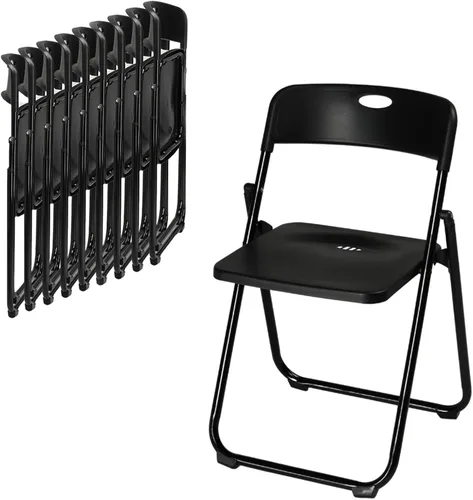 Miniatura 21 de Karl home Silla plegable de 6 piezas, silla plegable ligera de plástico de 300 libras, marco de metal reforzado fácil de plegar y almacenar