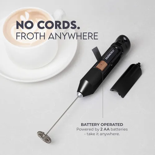 Miniatura 4 de Zulay - Batidor de bebidas potente y compacto de acero inoxidable para café, lattes, capuchino y matcha, operado a pilas, espumador de leche