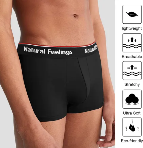 Miniatura 5 de Natural Feelings Calzoncillos tipo bóxer para hombre, paquete de ropa interior suave de algodón abierto
