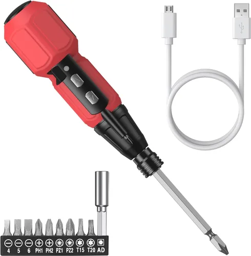 Miniatura 10 de AMIR Destornillador eléctrico inalámbrico recargable, juego de destornilladores eléctricos, kit de herramientas de reparación automática portátil