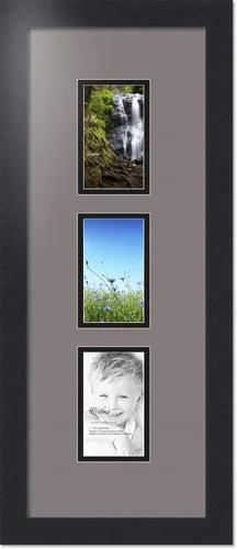 Miniatura 28 de ArtToFrames Marco de fotos tipo collage con estera doble con 3 aberturas de 5x7 y marco negro satinado Uva