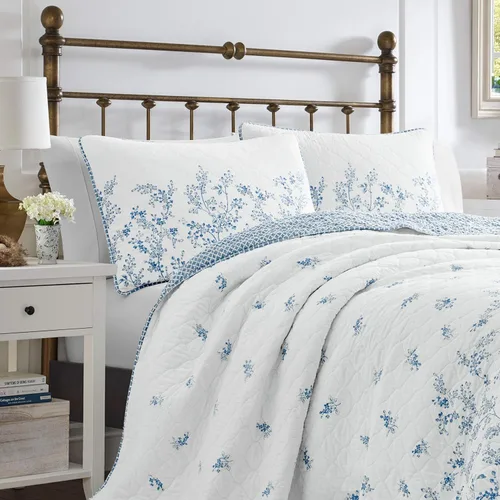 Miniatura 9 de Laura Ashley Home - Juego de edredón individual, ropa de cama de algodón reversible con funda a juego, decoración del hogar prelavada para mayor