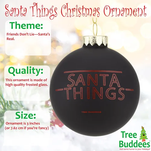 Miniatura 2 de Tree Buddees Cosas de Santa - Graciosa parodia de Stranger Things, adorno navideño de vidrio de Santa