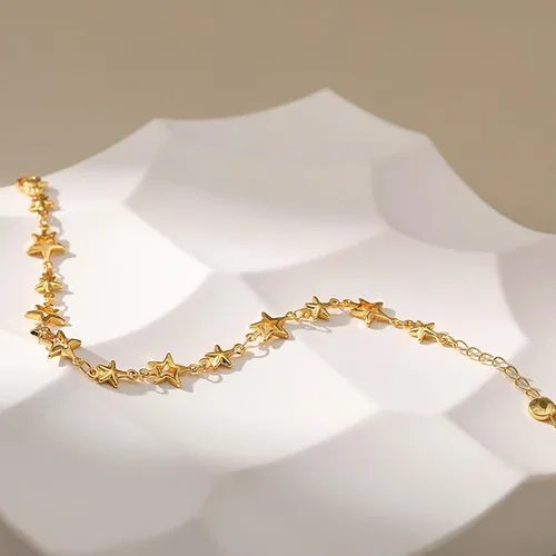 Miniatura 46 de Delicadas pulseras de oro para mujer, chapado en oro 18, ajustable, mal de ojo, mariposa, cuentas, perla, corazón, turquesa, hecha a mano para mujer