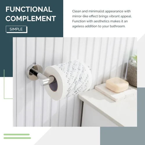 Miniatura 3 de Angle Simple SUS304 - Portarrollos de papel higiénico de acero inoxidable para baño, cromo pulido, soporte de pared